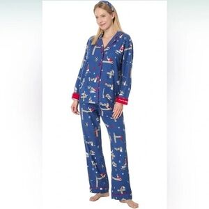 NWT PJ Salvage Scrabble Dogs Flannel Pajamas - Size XS